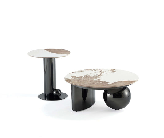 Manhattan Comfort - 2-Piece Laurel Coffee and End Table with Stainless Steel Legs in Black - 2-CE1811 veiw 1