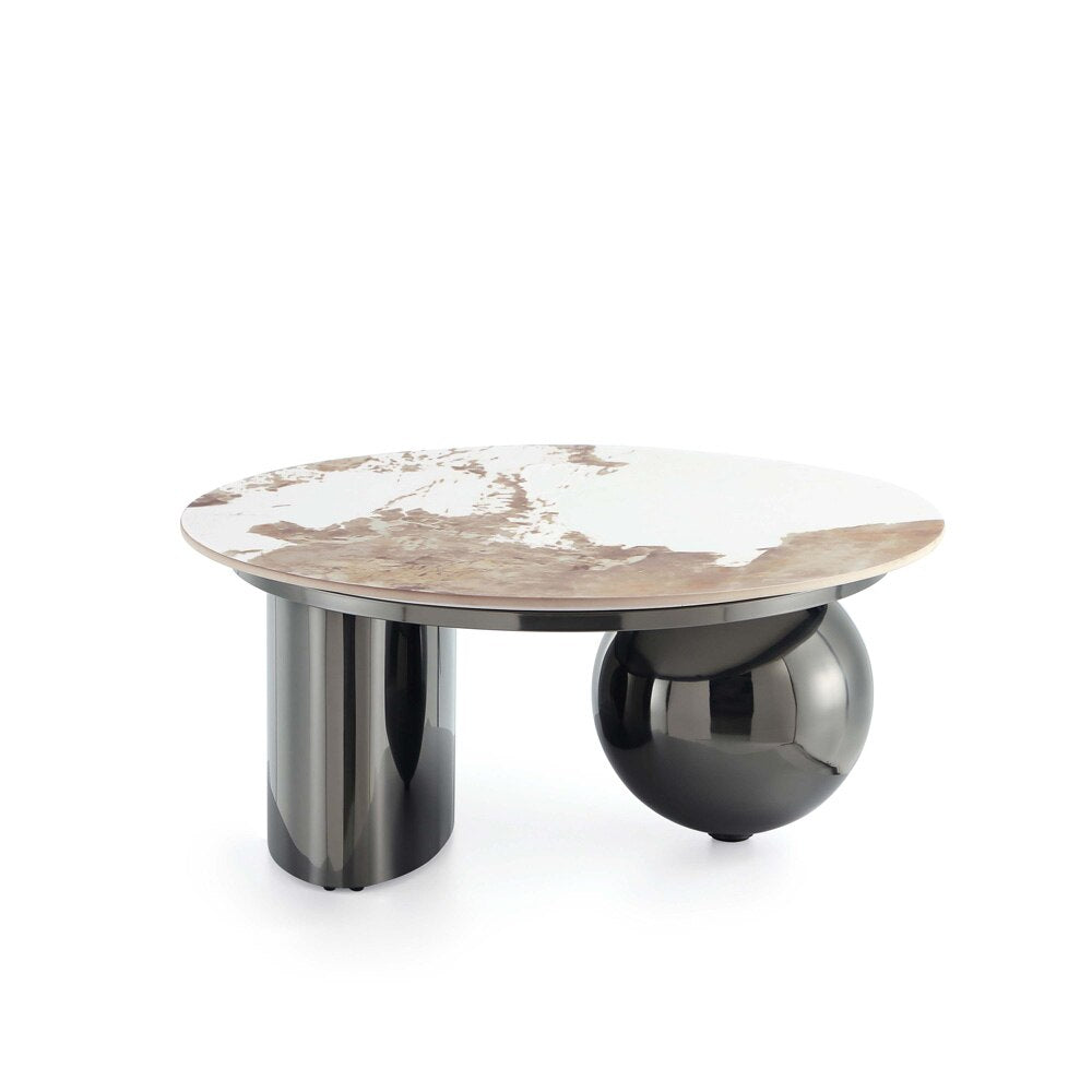 Manhattan Comfort - 2-Piece Laurel Coffee and End Table with Stainless Steel Legs in Black - 2-CE1811 veiw 3