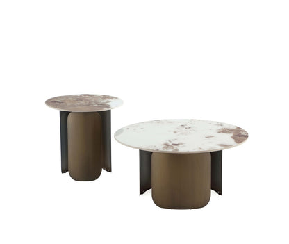Manhattan Comfort - 2-Piece Monica Coffee and End Table with Stainless Steel Legs in Gold - 2-CE0169 veiw 1