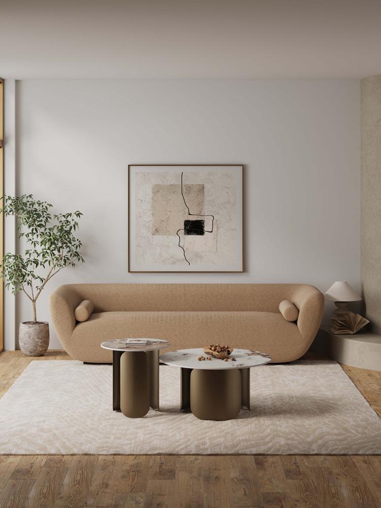 Manhattan Comfort - 2-Piece Monica Coffee and End Table with Stainless Steel Legs in Gold - 2-CE0169 veiw 12