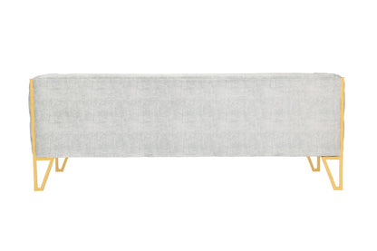 Manhattan Comfort - 2-Piece Vector Velvet Sofa and Arm Chair Set with Metal Legs in Grey and Gold - 2-SS548-GY veiw 7