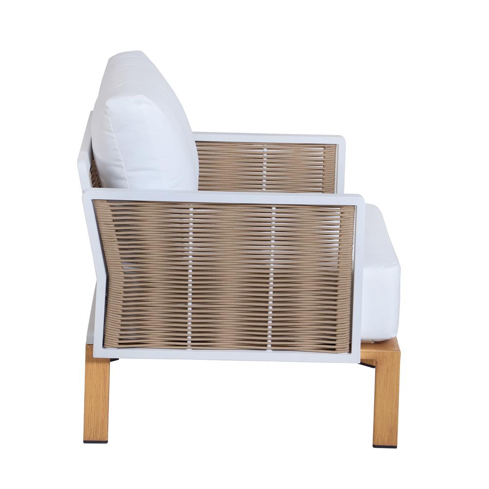 Manhattan Comfort - 4-Piece Vine Polyester Patio Conversation Set with Aluminum Legs in Cream - OD-CV029-CR veiw 8