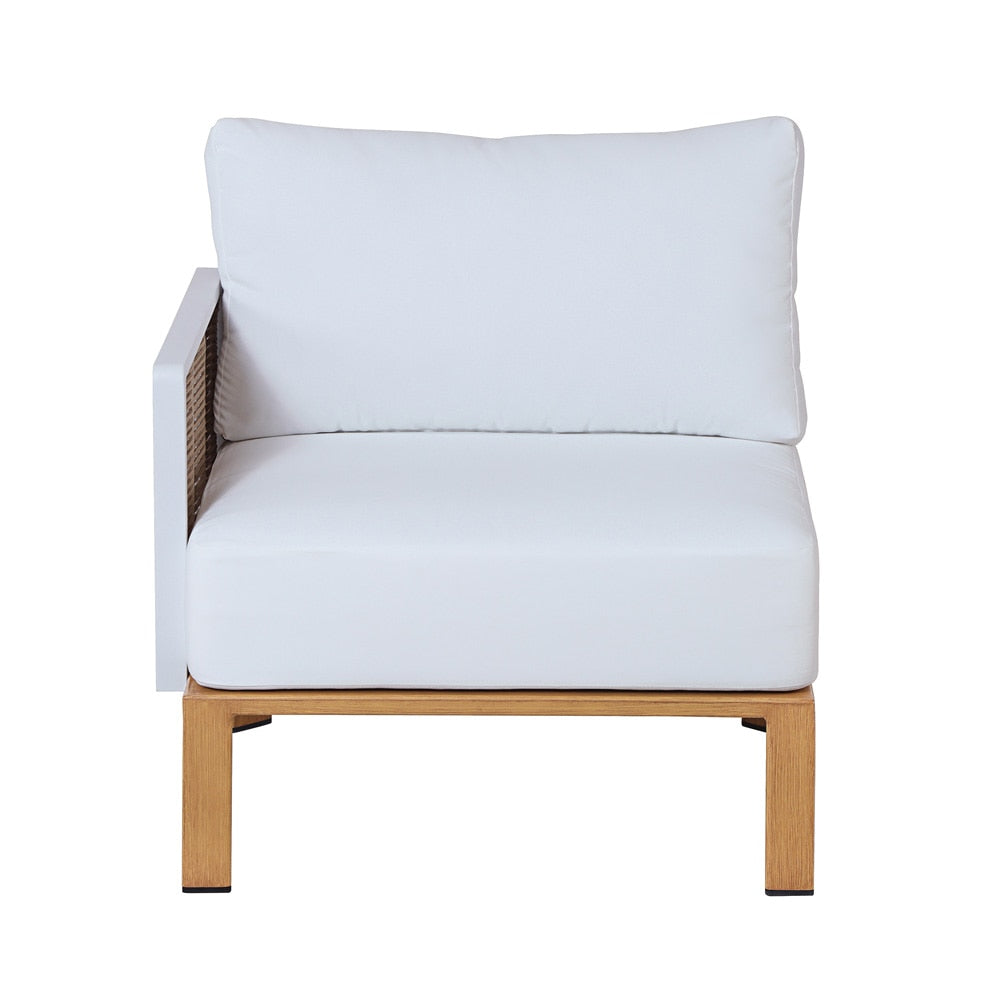 Manhattan Comfort - 4-Piece Vine Polyester Patio Conversation Set with Aluminum Legs in Cream - OD-CV029-CR veiw 9