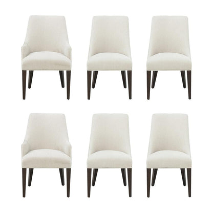 Manhattan Comfort - 6-Piece Beever Dining Chair and Arm Chair in Cream - 6-DC103-CR veiw 1