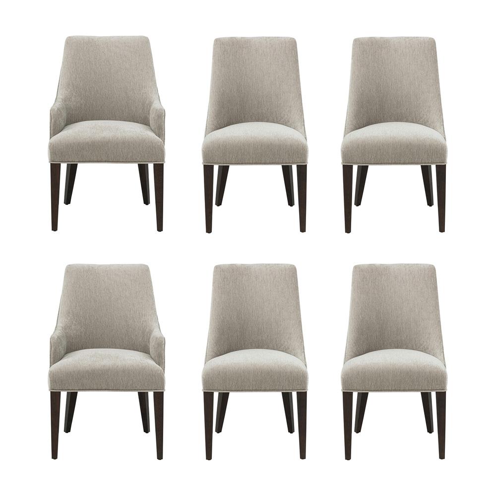 Manhattan Comfort - 6-Piece Beever Dining Chair and Arm Chair in Taupe - 6-DC103-TP veiw 1