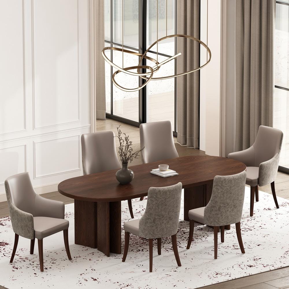 Manhattan Comfort - 6-Piece Connie Dining Chair and Arm Chair in Taupe - 6-DC095-TP veiw 6