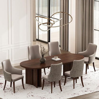 Manhattan Comfort - 6-Piece Connie Dining Chair and Arm Chair in Taupe - 6-DC095-TP veiw 6