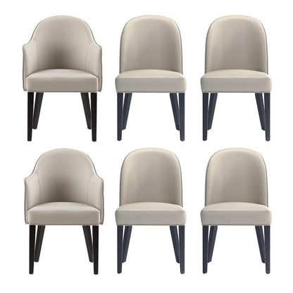 Manhattan Comfort - 6-Piece Hillman Dining Chair and Arm Chair in Light Grey - 6-DC087AR2-LG veiw 1