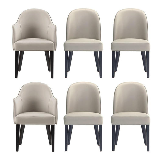 Manhattan Comfort - 6-Piece Hillman Dining Chair and Arm Chair in Light Grey - 6-DC087AR2-LG veiw 1