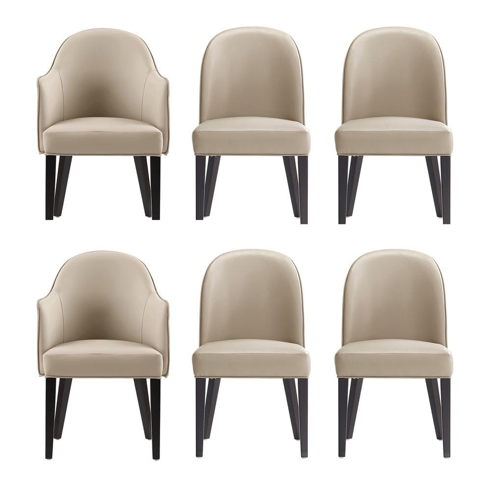 Manhattan Comfort - 6-Piece Hillman Dining Chair and Arm Chair in Sand - 6-DC087AR2-SD veiw 1