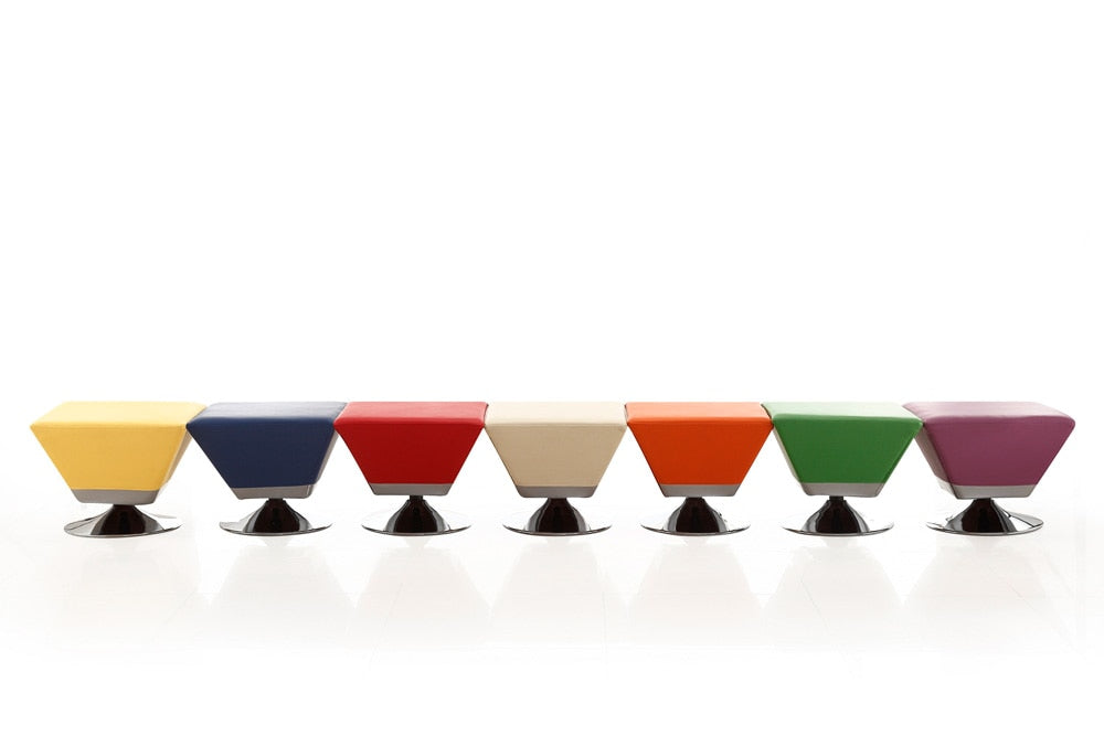 Manhattan Comfort - 7-Piece Diamond Faux Leather Ottomans with Metal Legs in - 7-OT002 veiw 1