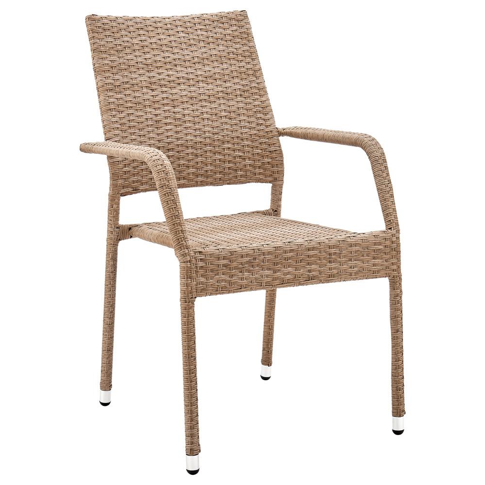 Manhattan Comfort - 7-Piece Genoa Patio 6- Person Dining Set with Iron Steel Legs in Nature Tan Weave - OD-DS002-NE veiw 3