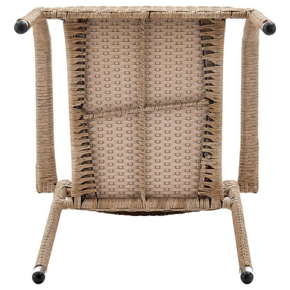 Manhattan Comfort - 7-Piece Genoa Patio 6- Person Dining Set with Iron Steel Legs in Nature Tan Weave - OD-DS002-NE veiw 7
