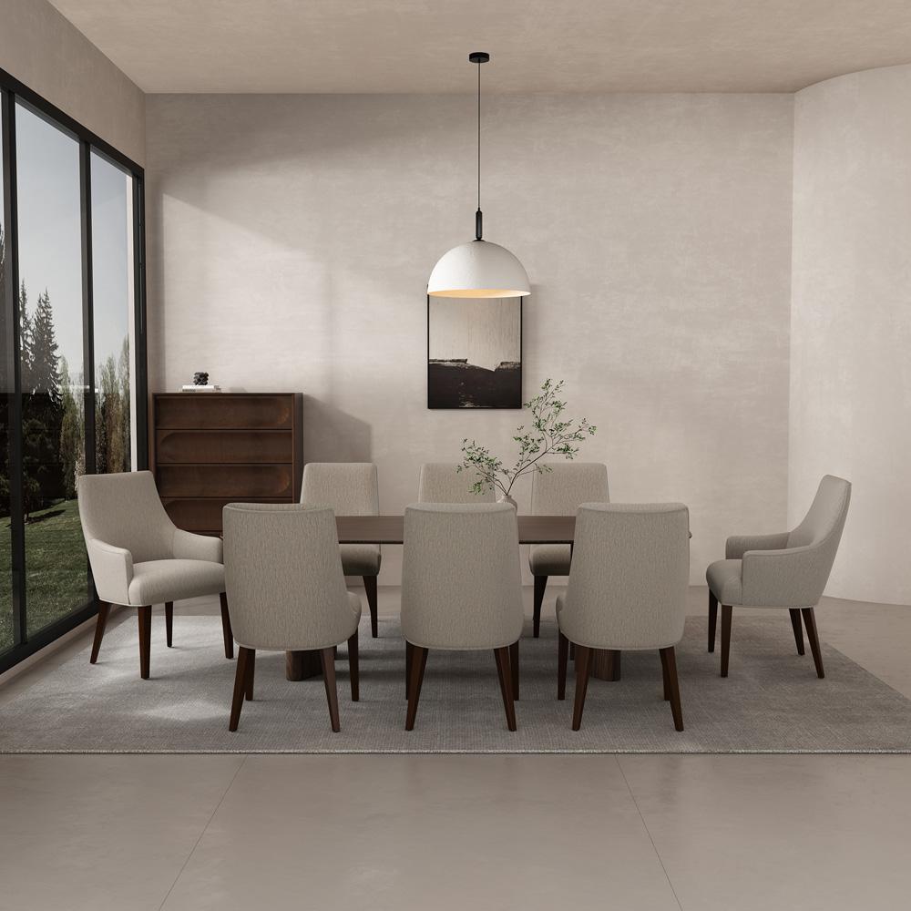Manhattan Comfort - 8-Piece Beever Dining Chair and Arm Chair in Taupe - 8-DC103-TP veiw 8