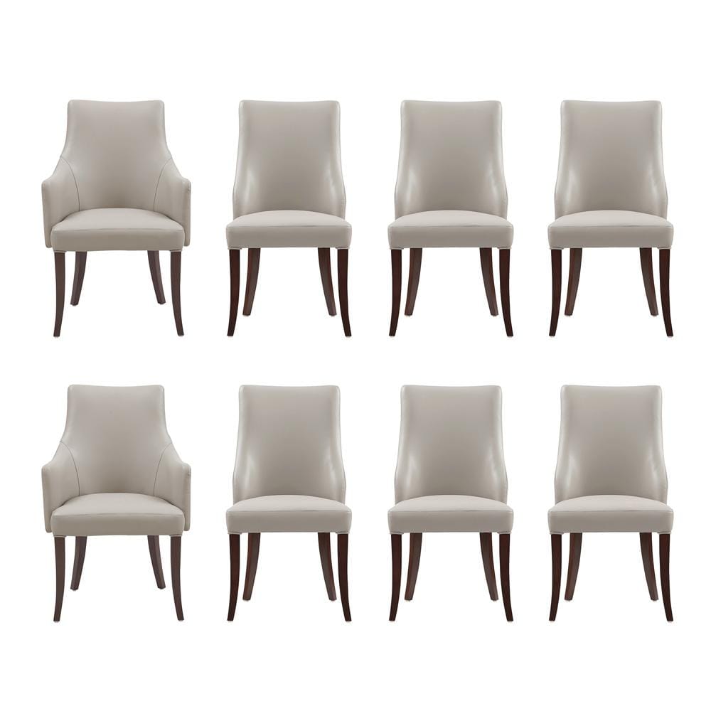 Manhattan Comfort - 8-Piece Connie Dining Chair and Arm Chair in Light Grey - 8-DC095-LG veiw 1