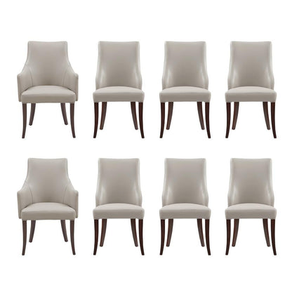 Manhattan Comfort - 8-Piece Connie Dining Chair and Arm Chair in Light Grey - 8-DC095-LG veiw 1