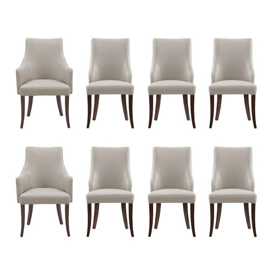 Manhattan Comfort - 8-Piece Connie Dining Chair and Arm Chair in Light Grey - 8-DC095-LG veiw 1