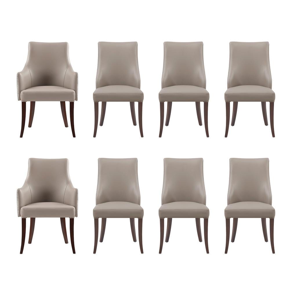 Manhattan Comfort - 8-Piece Connie Dining Chair and Arm Chair in Taupe - 8-DC095-TP veiw 1