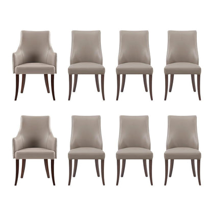 Manhattan Comfort - 8-Piece Connie Dining Chair and Arm Chair in Taupe - 8-DC095-TP veiw 1