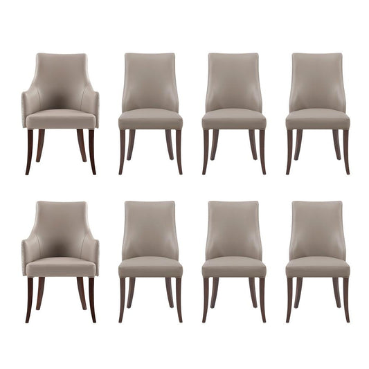 Manhattan Comfort - 8-Piece Connie Dining Chair and Arm Chair in Taupe - 8-DC095-TP veiw 1