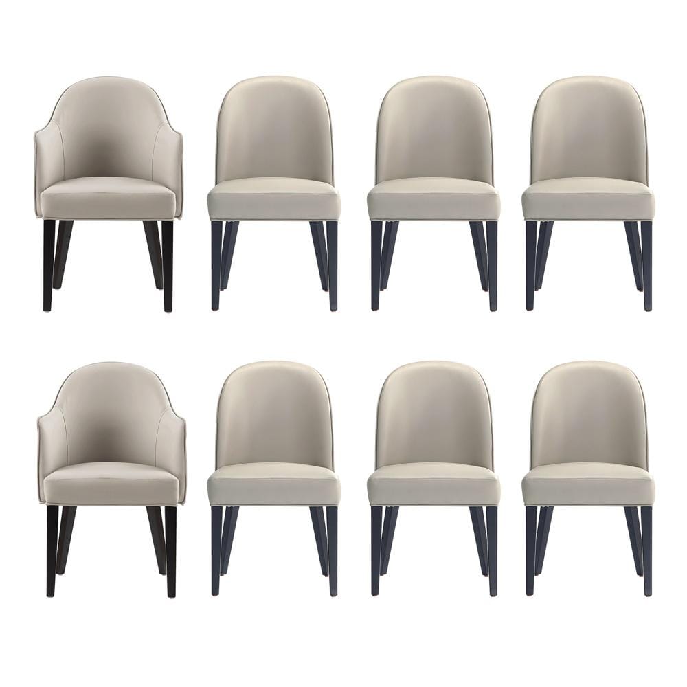 Manhattan Comfort - 8-Piece Hillman Dining Chair and Arm Chair in Light Grey - 8-DC087AR2-LG veiw 1