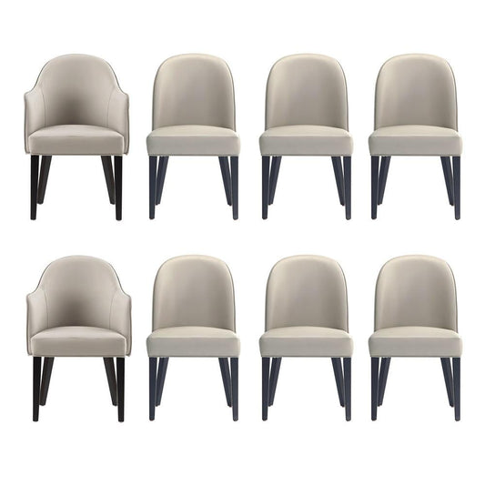 Manhattan Comfort - 8-Piece Hillman Dining Chair and Arm Chair in Light Grey - 8-DC087AR2-LG veiw 1