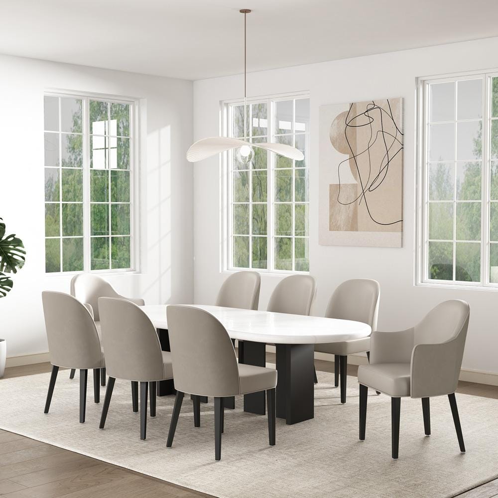 Manhattan Comfort - 8-Piece Hillman Dining Chair and Arm Chair in Light Grey - 8-DC087AR2-LG veiw 8