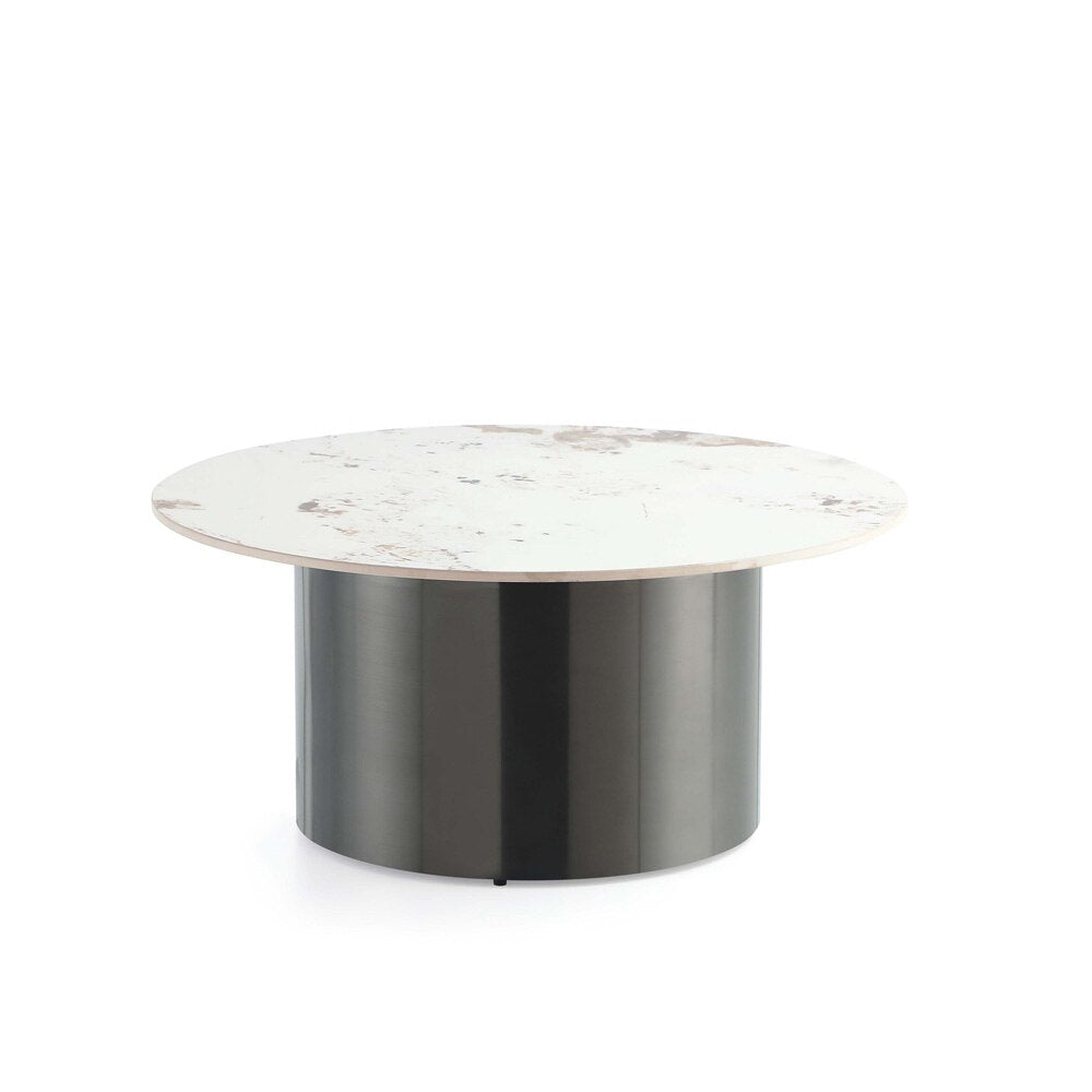 Manhattan Comfort - Alondra Coffee Table with Stainless Steel Legs in Black - CT014 veiw 2