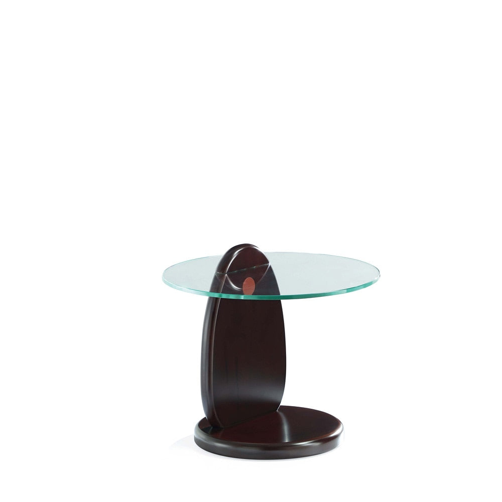 Manhattan Comfort - Artesia End Table with Solid Wood Legs in Dark Walnut - ET008 veiw 1