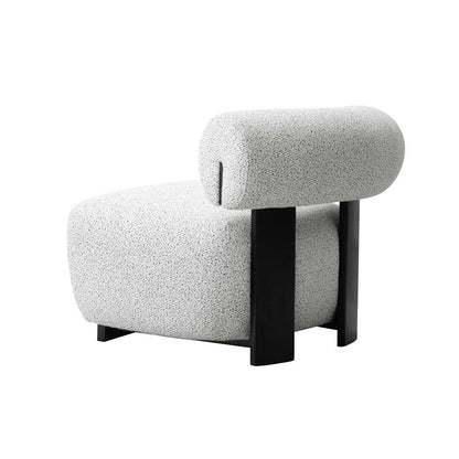 Manhattan Comfort - Bartow Woven Fabric Accent Chair with Ash Wood Legs in Ivory and Black - Set of 2 - 2-AC017-IB veiw 3