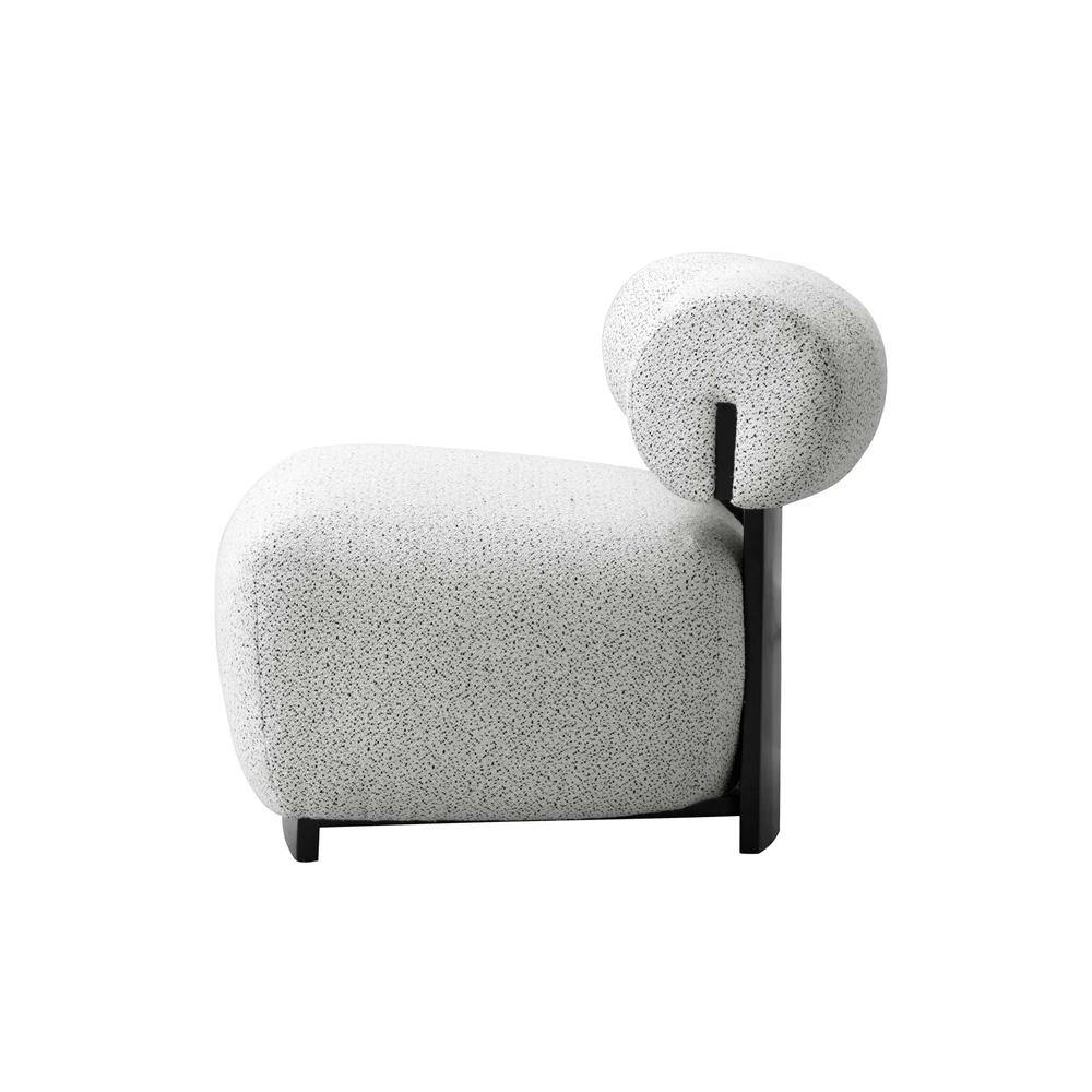 Manhattan Comfort - Bartow Woven Fabric Accent Chair with Ash Wood Legs in Ivory and Black - Set of 2 - 2-AC017-IB veiw 4