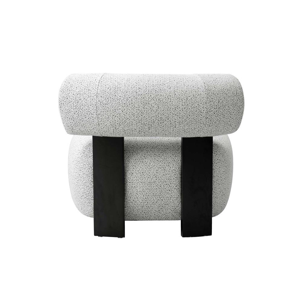 Manhattan Comfort - Bartow Woven Fabric Accent Chair with Ash Wood Legs in Ivory and Black - Set of 2 - 2-AC017-IB veiw 5