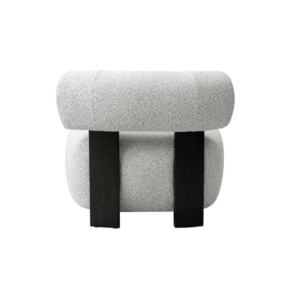 Manhattan Comfort - Bartow Woven Fabric Accent Chair with Ash Wood Legs in Ivory and Black - Set of 2 - 2-AC017-IB veiw 5