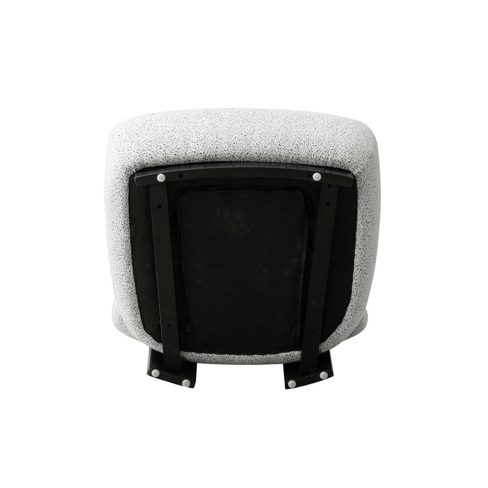 Manhattan Comfort - Bartow Woven Fabric Accent Chair with Ash Wood Legs in Ivory and Black - Set of 2 - 2-AC017-IB veiw 7