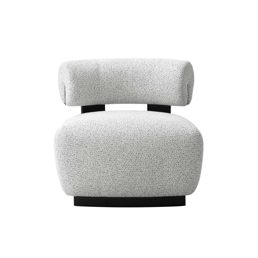 Manhattan Comfort - Bartow Woven Fabric Accent Chair with Ash Wood Legs in Ivory and Black - AC017-IB veiw 1
