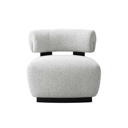 Manhattan Comfort - Bartow Woven Fabric Accent Chair with Ash Wood Legs in Ivory and Black - AC017-IB veiw 1