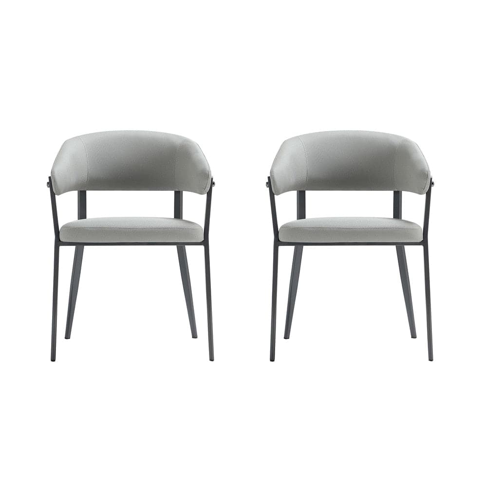 Manhattan Comfort - Belle Dining Chair in Stone Grey - Set of 2 - 2-DC099-GY veiw 1