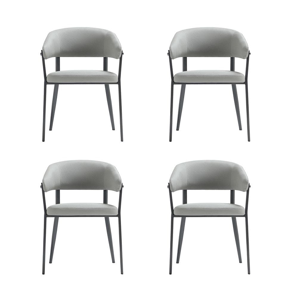 Manhattan Comfort - Belle Dining Chair in Stone Grey - Set of 4 - 4-DC099-GY veiw 1