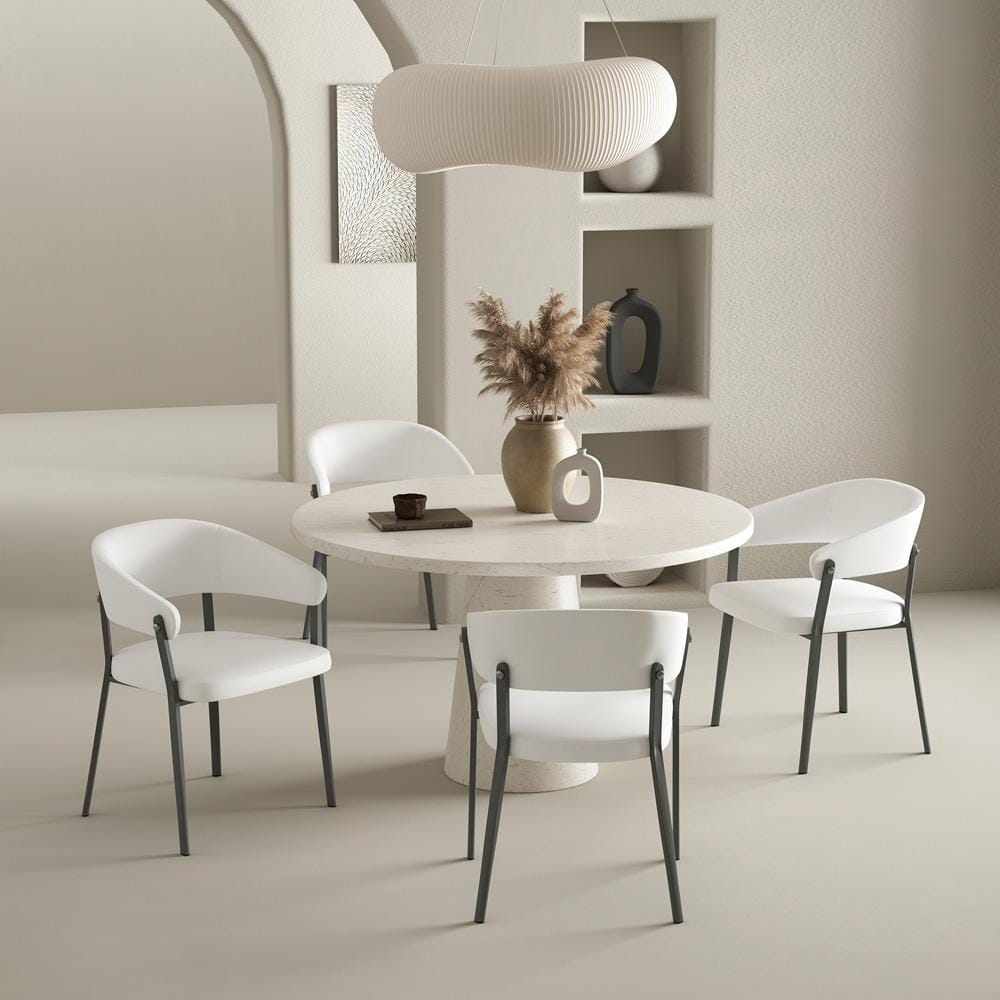 Manhattan Comfort - Belle Dining Chair in White - Set of 4 - 4-DC099-WH veiw 8