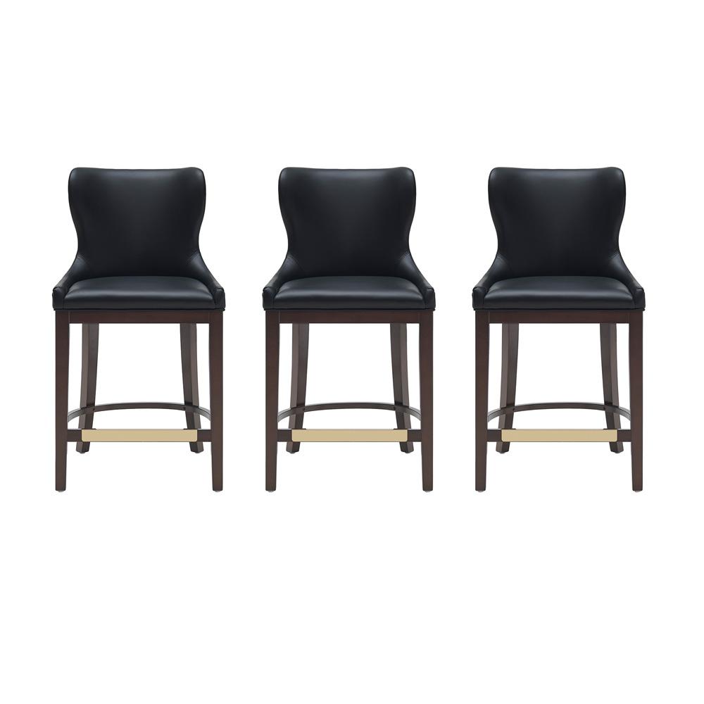 Manhattan Comfort - Blair Counter Stool in Black - Set of 3 - 3-CS020-BK veiw 1