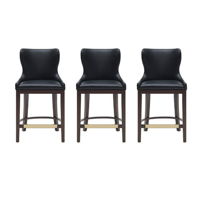 Manhattan Comfort - Blair Counter Stool in Black - Set of 3 - 3-CS020-BK veiw 1