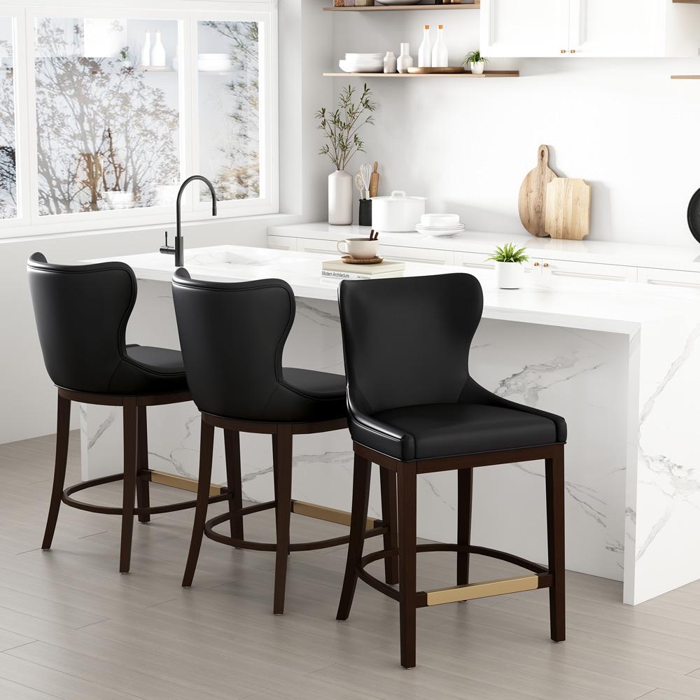 Manhattan Comfort - Blair Counter Stool in Black - Set of 3 - 3-CS020-BK veiw 8