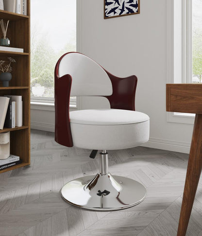 Manhattan Comfort - Bopper Faux Leather Accent Chair with Metal Legs in White and Polished Chrome - AC033-WH veiw 4