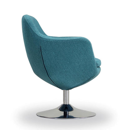 Manhattan Comfort - Caisson Twill Accent Chair with Metal Legs in Blue and Polished Chrome - Set of 2 - 2-AC028-BL veiw 4