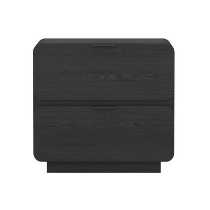 Manhattan Comfort - Chrystie 26in Nightstand in Black (2-Drawer) - NS016-BK veiw 1