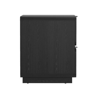 Manhattan Comfort - Chrystie 26in Nightstand in Black (2-Drawer) - NS016-BK veiw 3