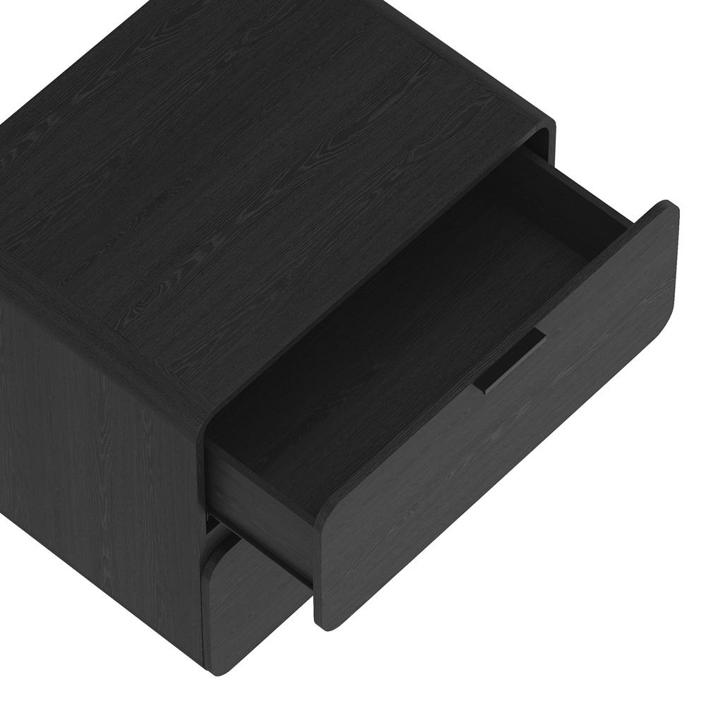 Manhattan Comfort - Chrystie 26in Nightstand in Black (2-Drawer) - NS016-BK veiw 7