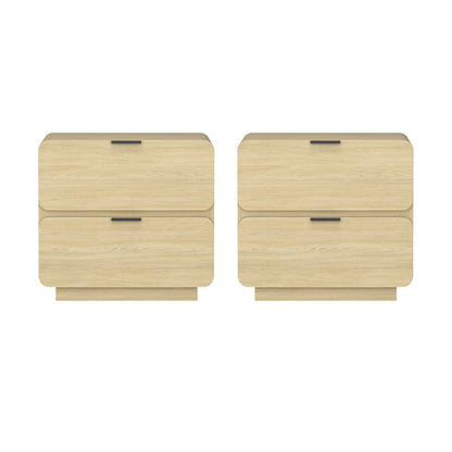 Manhattan Comfort - Chrystie 26in Nightstand in Natural (2-Drawer) - Set of 2 - 2-NS016-NA veiw 1