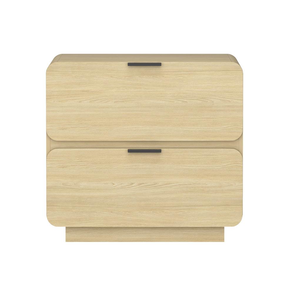 Manhattan Comfort - Chrystie 26in Nightstand in Natural (2-Drawer) - NS016-NA veiw 1