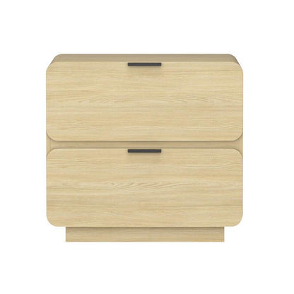 Manhattan Comfort - Chrystie 26in Nightstand in Natural (2-Drawer) - NS016-NA veiw 1